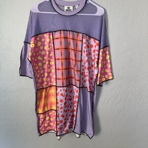The Ragged Priest Purple Floral Patchwork Bug Dress - Size M